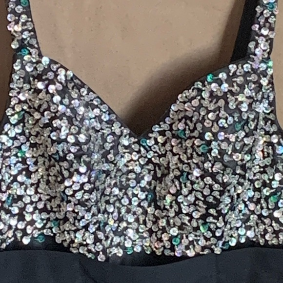 Black Pageant/Prom/Mardi Gras/Formal Dress,beaded, seqiuined, PERFECT - Picture 10 of 11